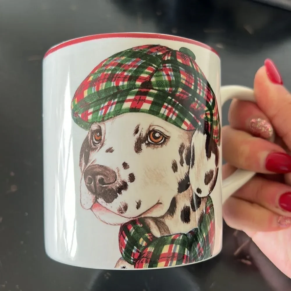 Williams Sonoma Winter Dog Dalmatian Replacement Coffee Mug Tea Cup 8 oz